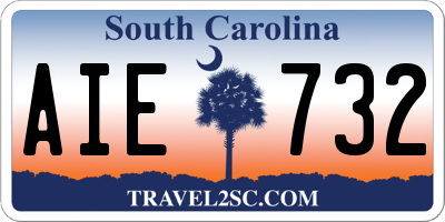 SC license plate AIE732
