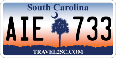 SC license plate AIE733