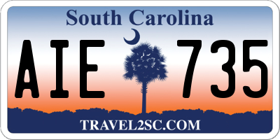 SC license plate AIE735