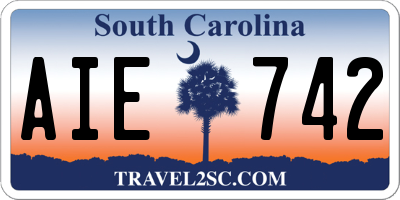 SC license plate AIE742