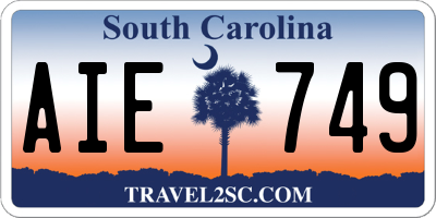 SC license plate AIE749