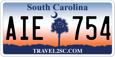 SC license plate AIE754