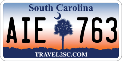SC license plate AIE763