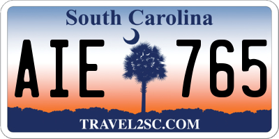 SC license plate AIE765