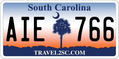 SC license plate AIE766