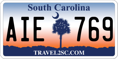 SC license plate AIE769
