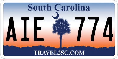 SC license plate AIE774
