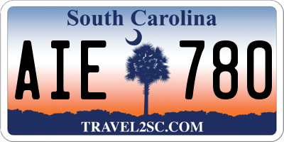 SC license plate AIE780