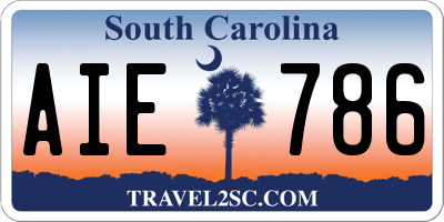 SC license plate AIE786