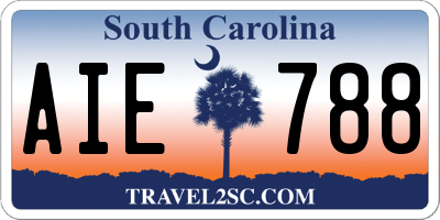 SC license plate AIE788