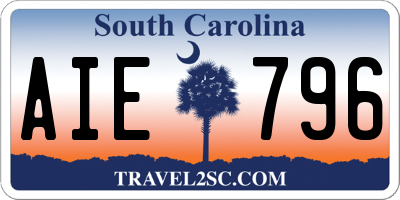 SC license plate AIE796