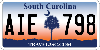 SC license plate AIE798