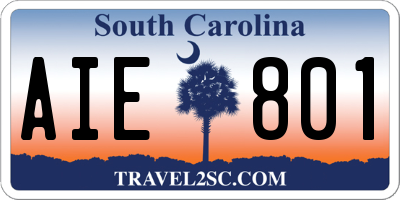 SC license plate AIE801