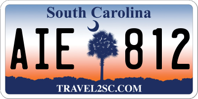 SC license plate AIE812