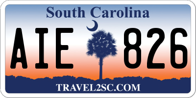 SC license plate AIE826