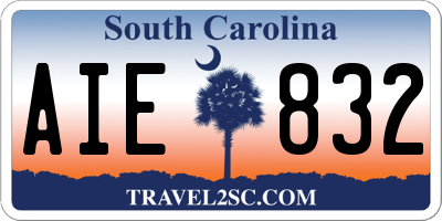 SC license plate AIE832