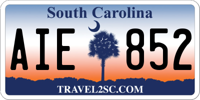 SC license plate AIE852