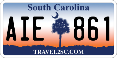 SC license plate AIE861