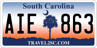 SC license plate AIE863
