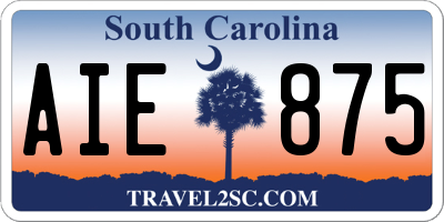 SC license plate AIE875