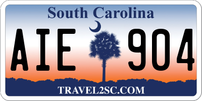 SC license plate AIE904