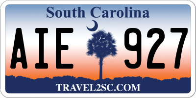 SC license plate AIE927
