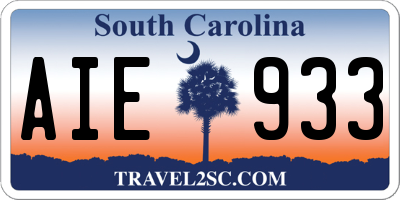 SC license plate AIE933