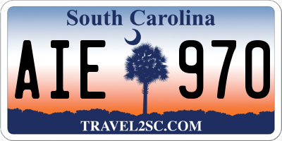 SC license plate AIE970