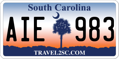 SC license plate AIE983