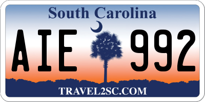 SC license plate AIE992