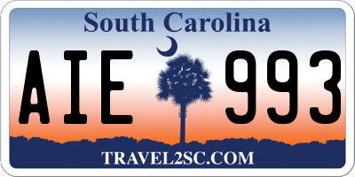 SC license plate AIE993