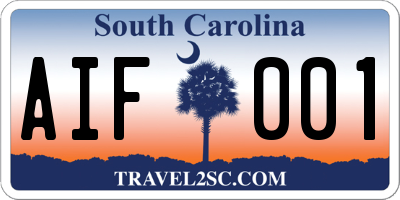 SC license plate AIF001
