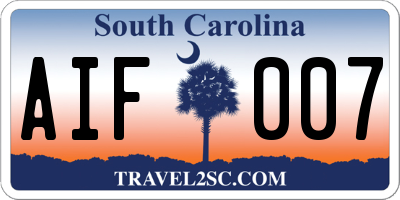 SC license plate AIF007