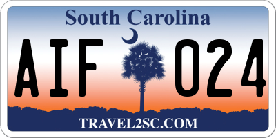 SC license plate AIF024