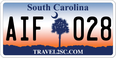 SC license plate AIF028