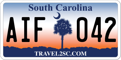 SC license plate AIF042