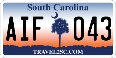 SC license plate AIF043