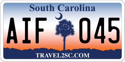 SC license plate AIF045