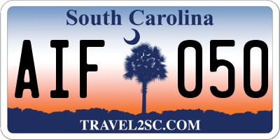 SC license plate AIF050
