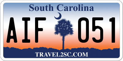SC license plate AIF051