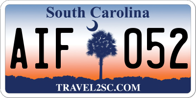 SC license plate AIF052