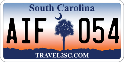 SC license plate AIF054