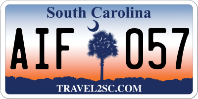 SC license plate AIF057