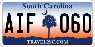 SC license plate AIF060