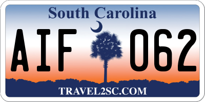 SC license plate AIF062