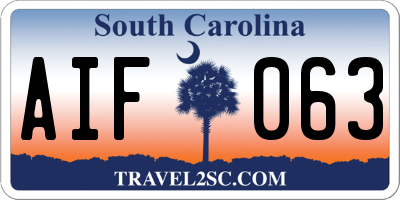 SC license plate AIF063