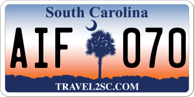 SC license plate AIF070