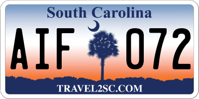 SC license plate AIF072