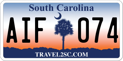 SC license plate AIF074