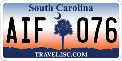 SC license plate AIF076